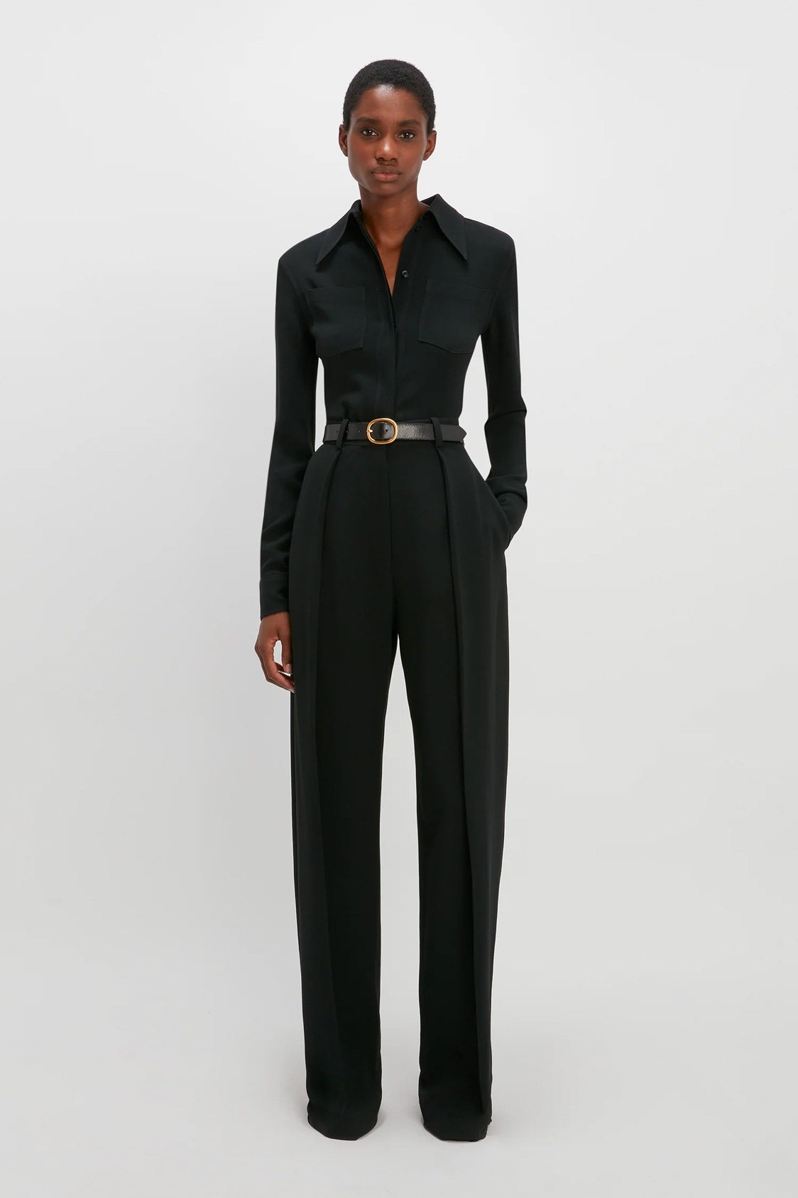 Exclusive Cropped Tuxedo Trouser In Ivory